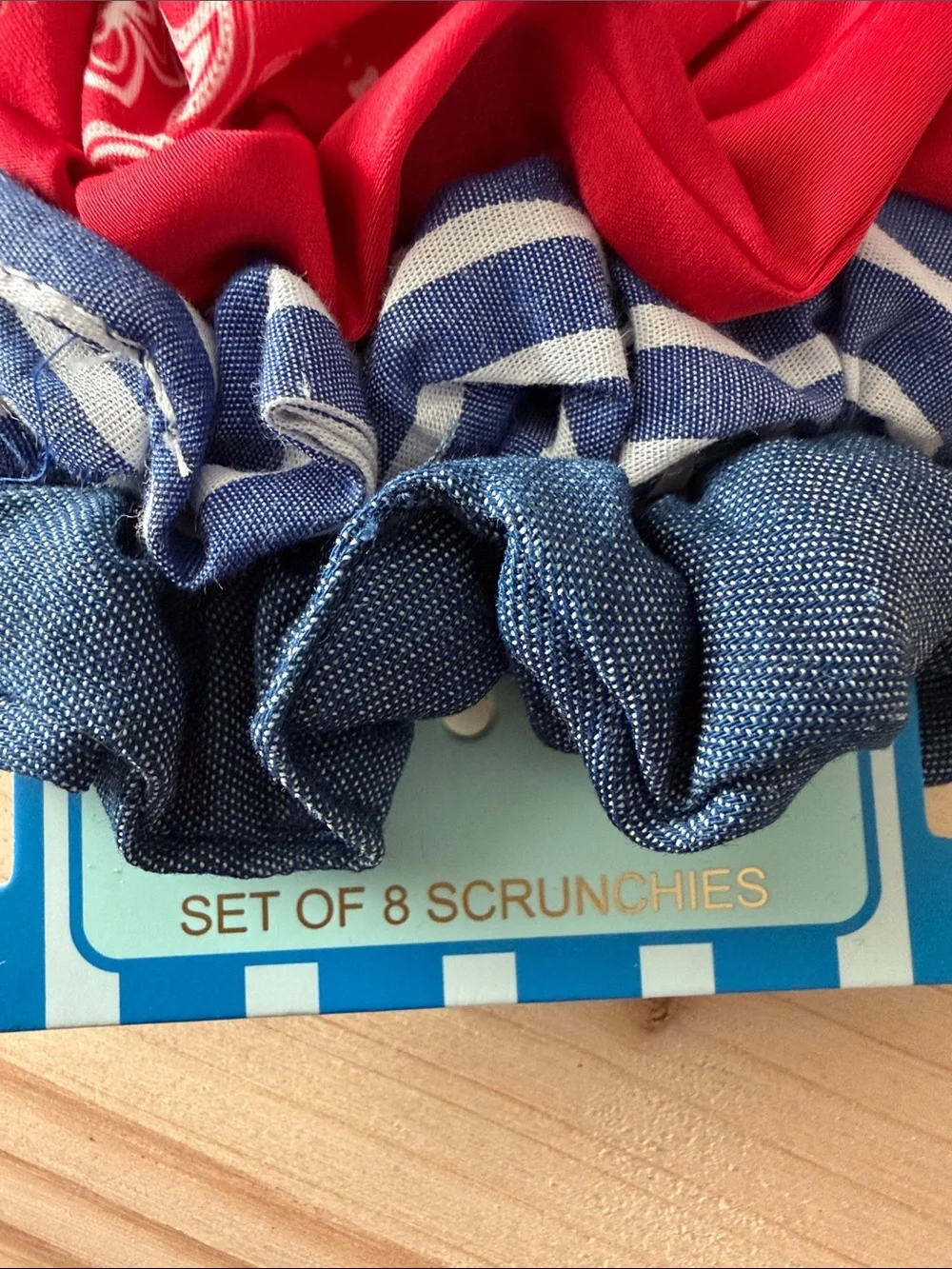 Piper K Red & Blue Headband and Scrunchie Set